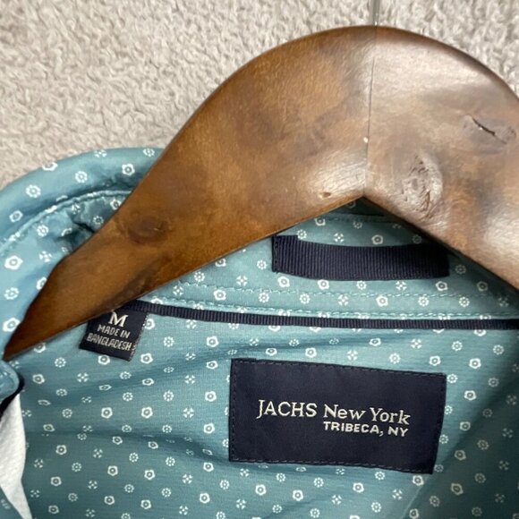 NWOT Jachs New York Men's M Blue Patterned Short Sleeve Shirt - Picture 6 of 9